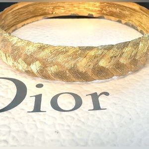 CHRISTIAN DIOR Vintage Braided Bangle Bracelet 1980s (Signed)